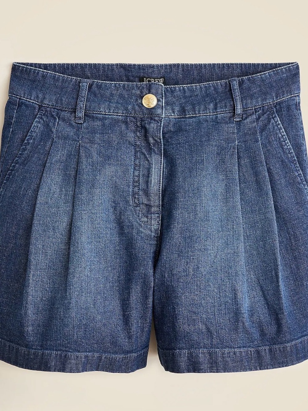 J. Crew Dark Blue Pleated Denim Women's Shorts